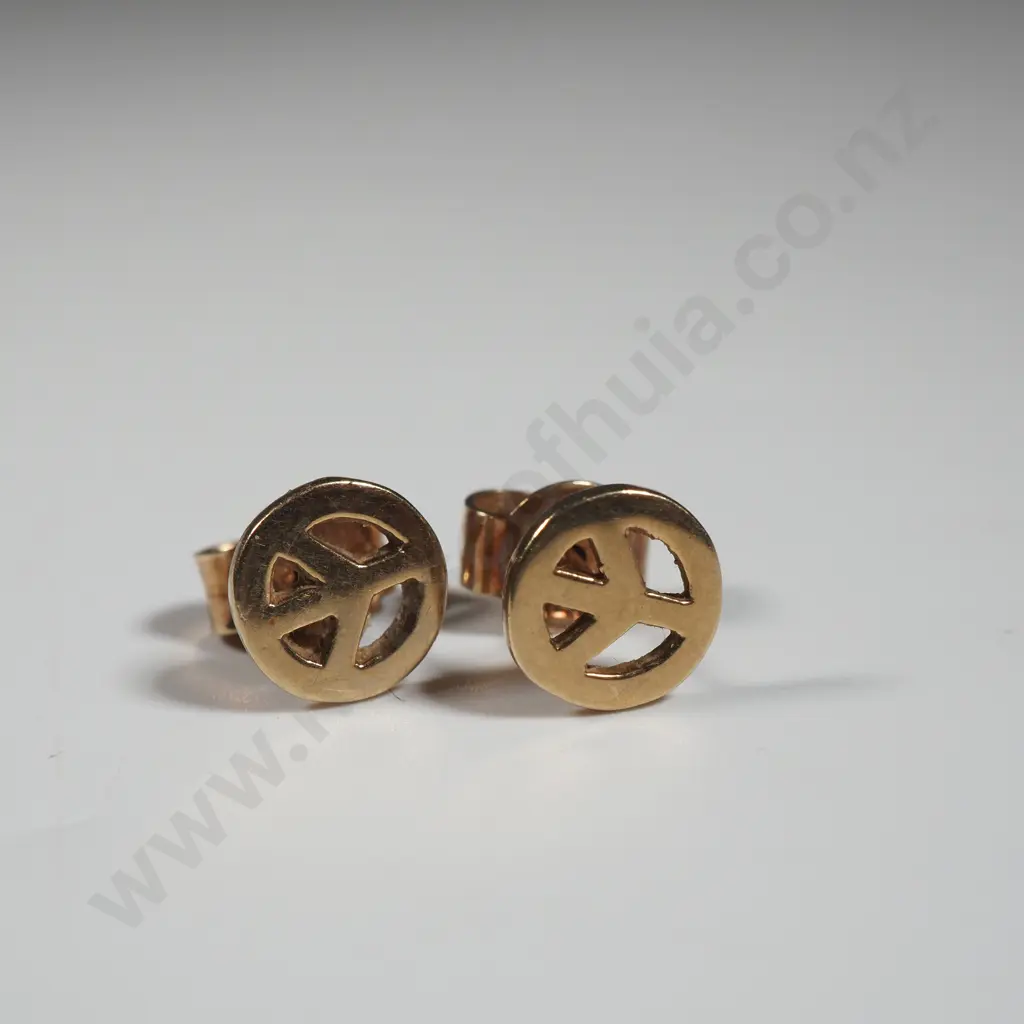 9ct Gold Peace Earrings Image 1++