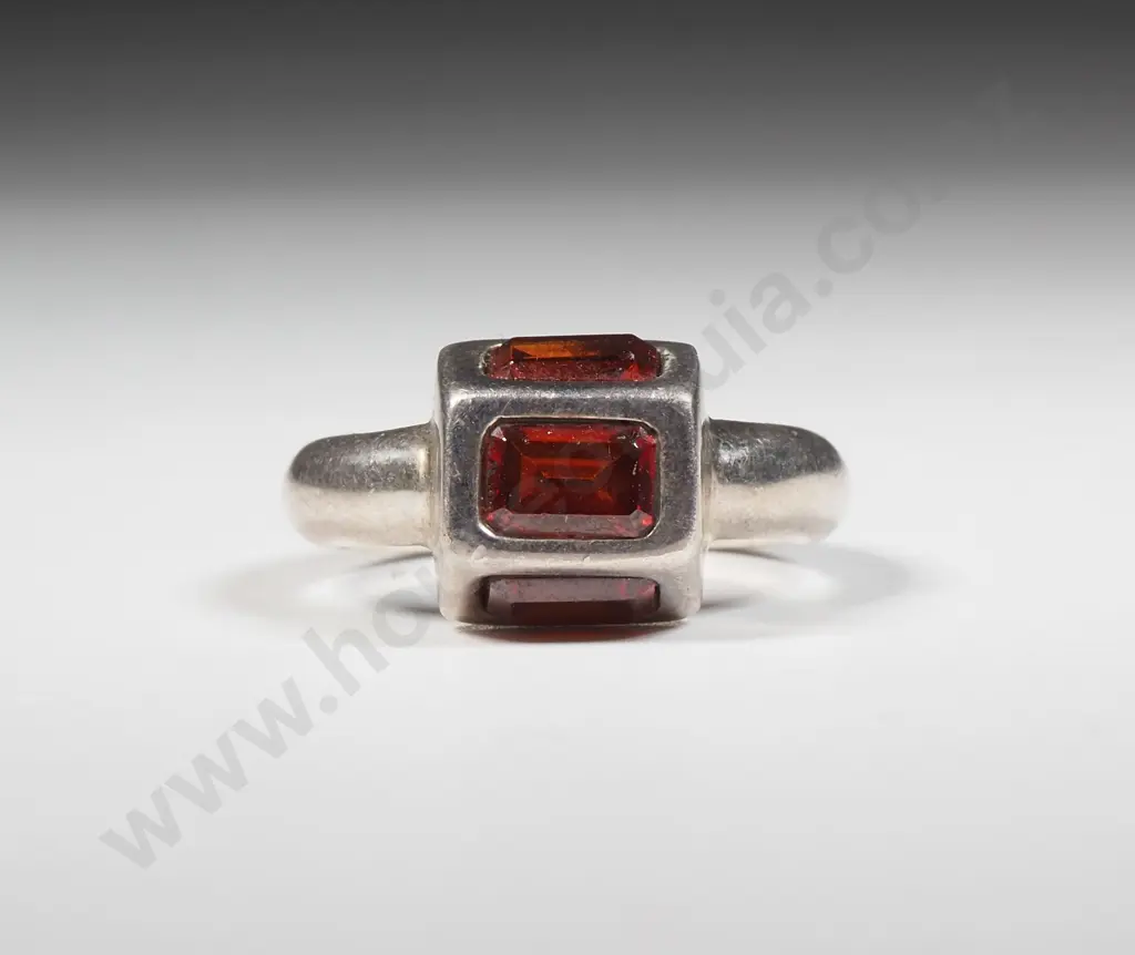 Sterling Silver Amber Gem Ring Image 1++
