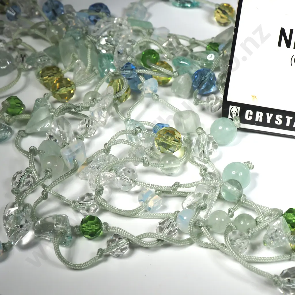 Two Multi-Drop Coloured 'New Jade (Chrysoprase) Healing' Necklaces. Image 1++