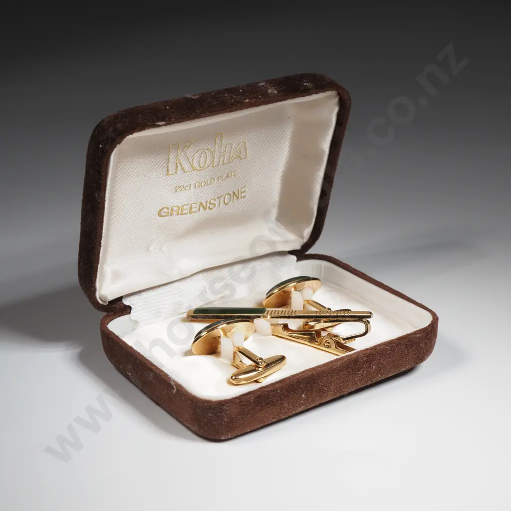 Greenstone Cufflink / Tiepin Set Image 1++