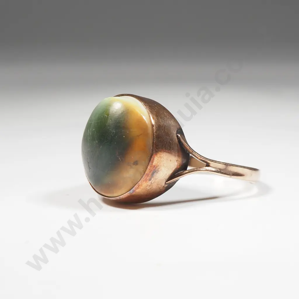 Antique 9ct gold Catseye Ring Image 1++