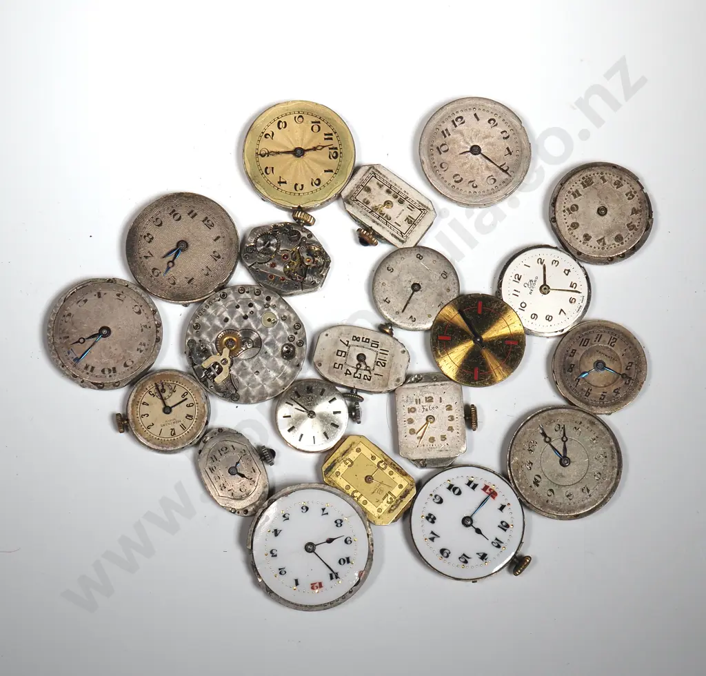 Assortment Of Ladies Watch Movements & Faces Including A Rolex Movement, Cyma, Omega,  Felca Etc. Image 1++