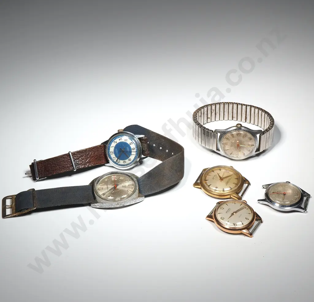 Six Gents Manual Wind Wristwatches - Sold As Is For Restoration & Parts  Image 1++