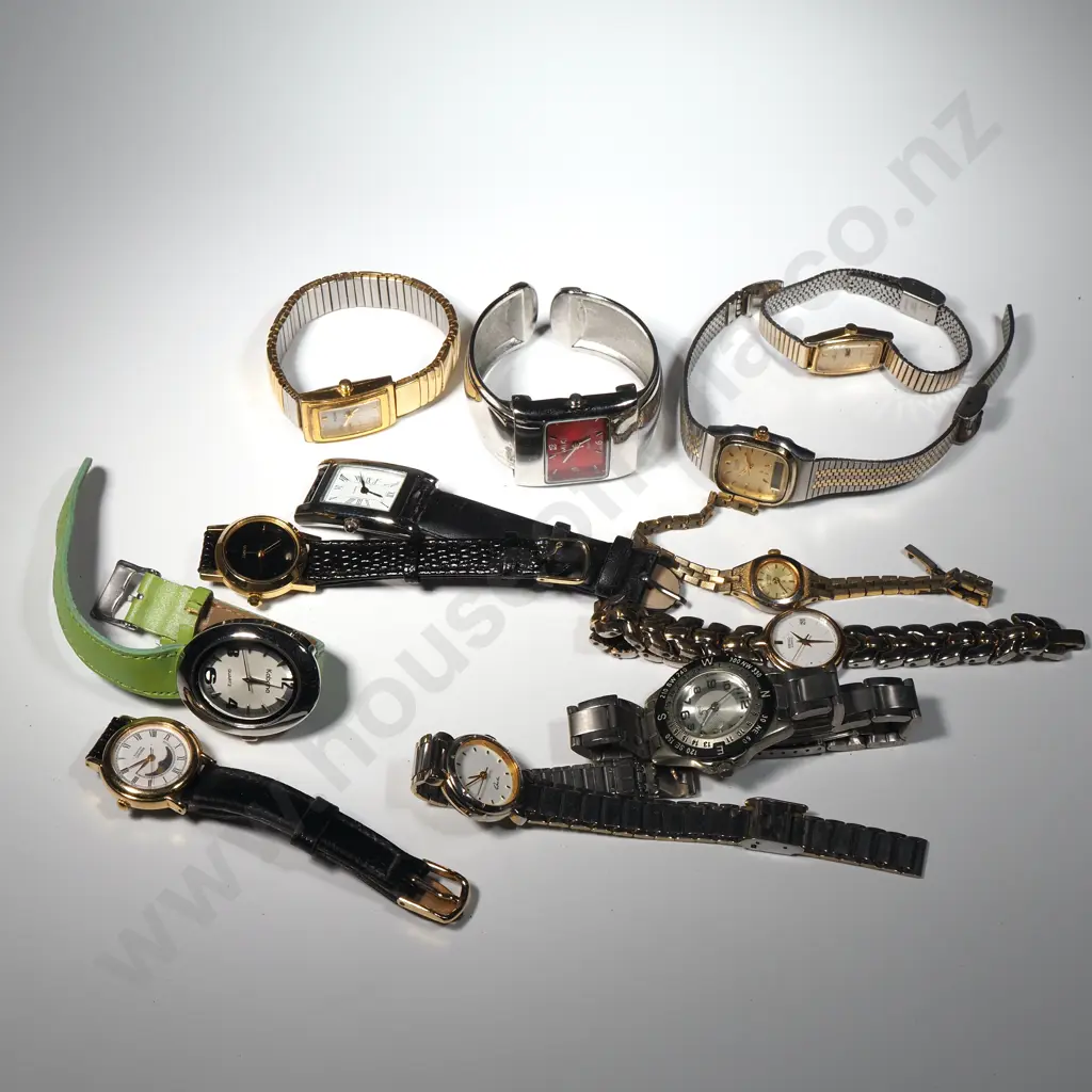 Assorted Lot of 12 Ladies  Quartz Movement Wristwatches - Sold As Is For Restoration & Parts  Image 1++