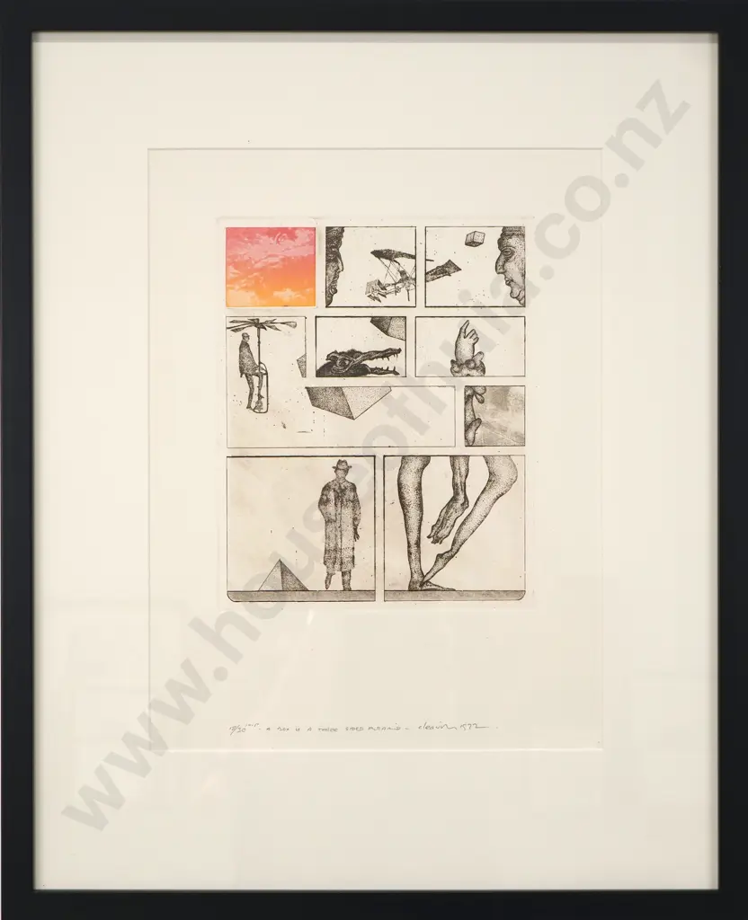 Barry Cleavin - 'A Box is a Three Sided Pyramid', Etching LE 18/30 (1972) Image 1++