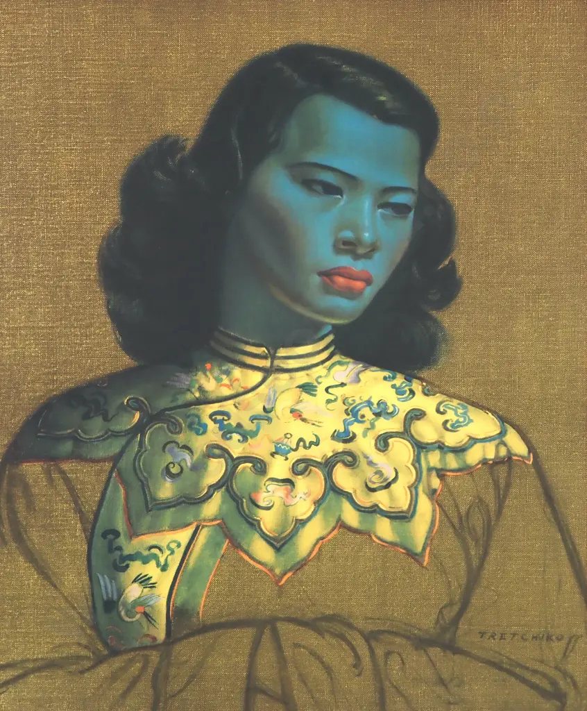 Vladimir Tretchikoff - 'Green Lady' (Chinese Girl), Print Image 1++