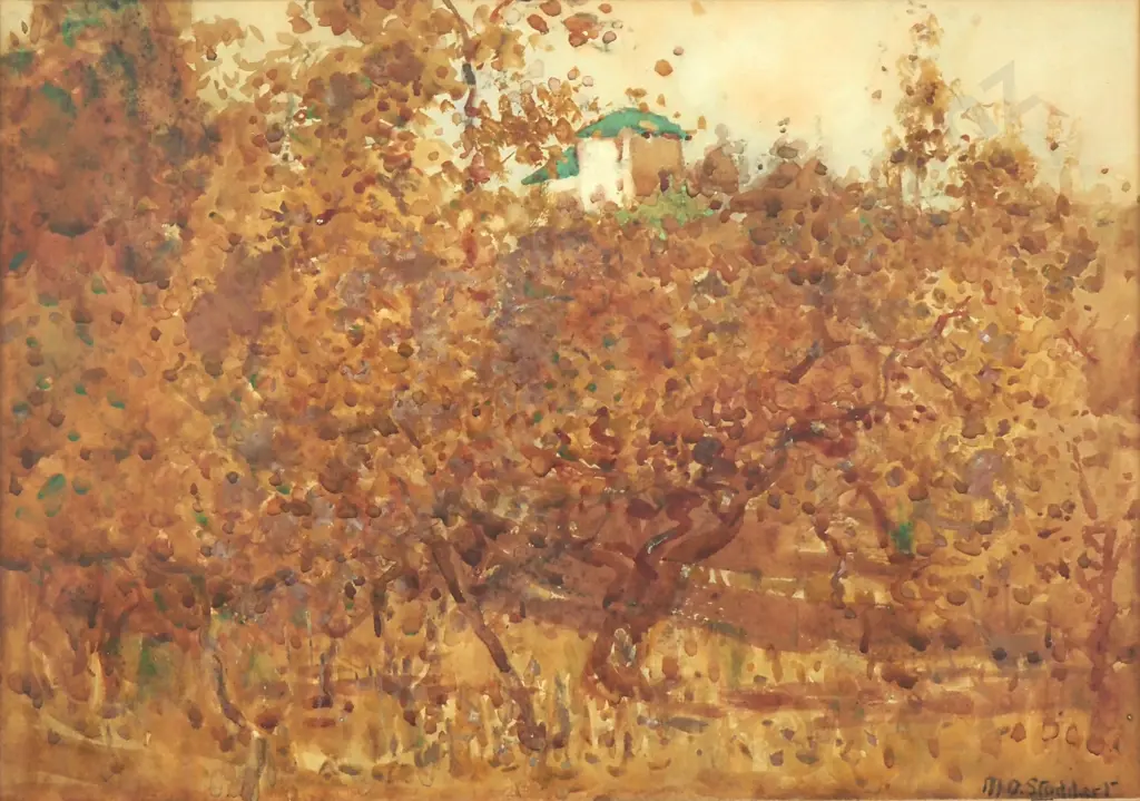 Margaret Stoddart - Winter Orchard Scene, Watercolour Image 1++