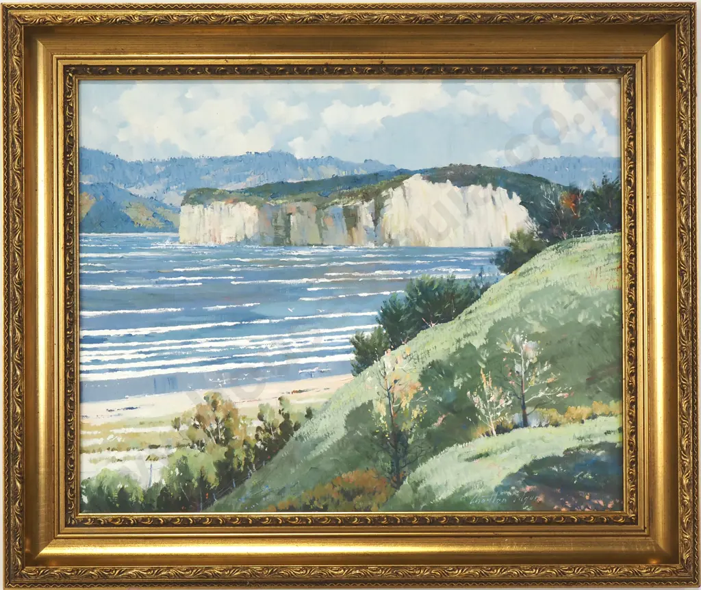 J. D. Charlton Edgar - Coastal Headland, Oil on Canvas Image 1++