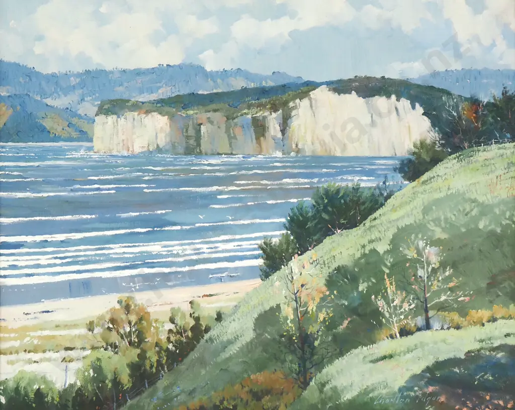 J. D. Charlton Edgar - Coastal Headland, Oil on Canvas Image 1++