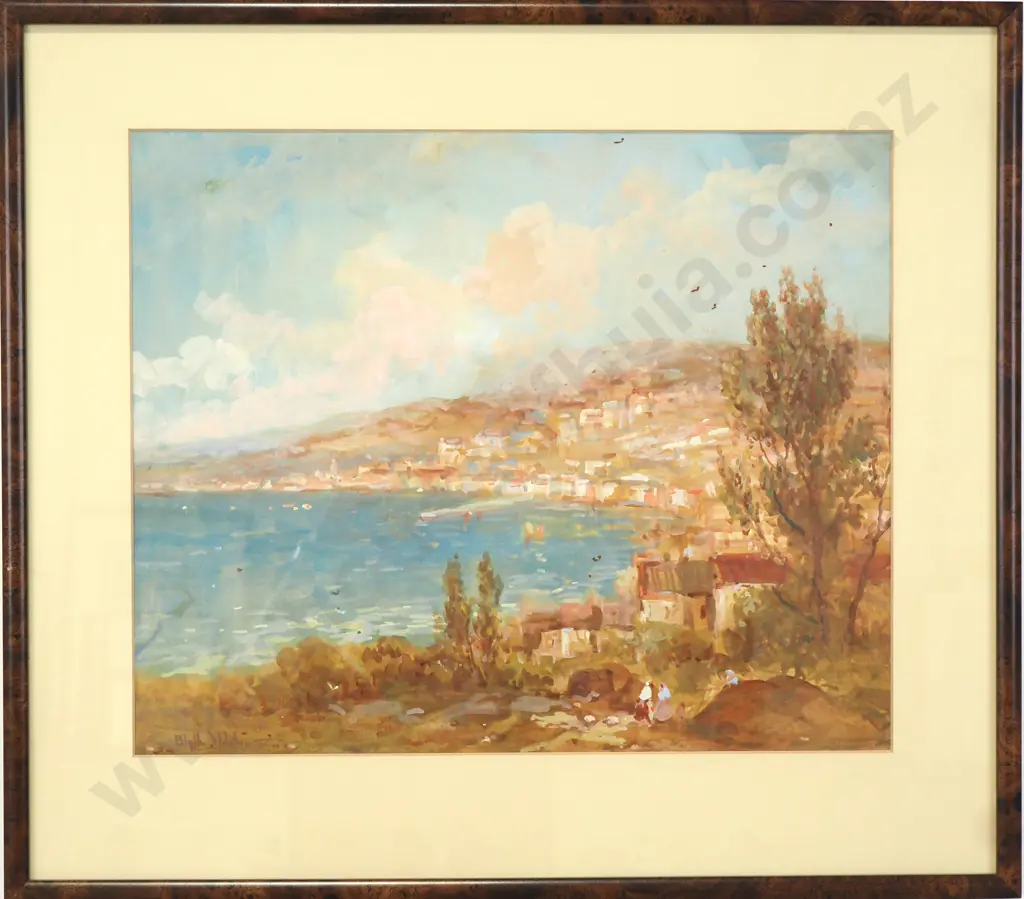 Blythe Fletcher - Mediterranean Scene, Gouache Image 1++