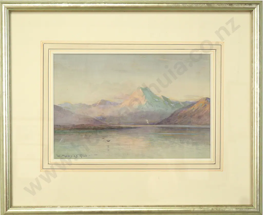 William Menzies Gibb - Mountain & Lake Scene, Watercolour Image 1++