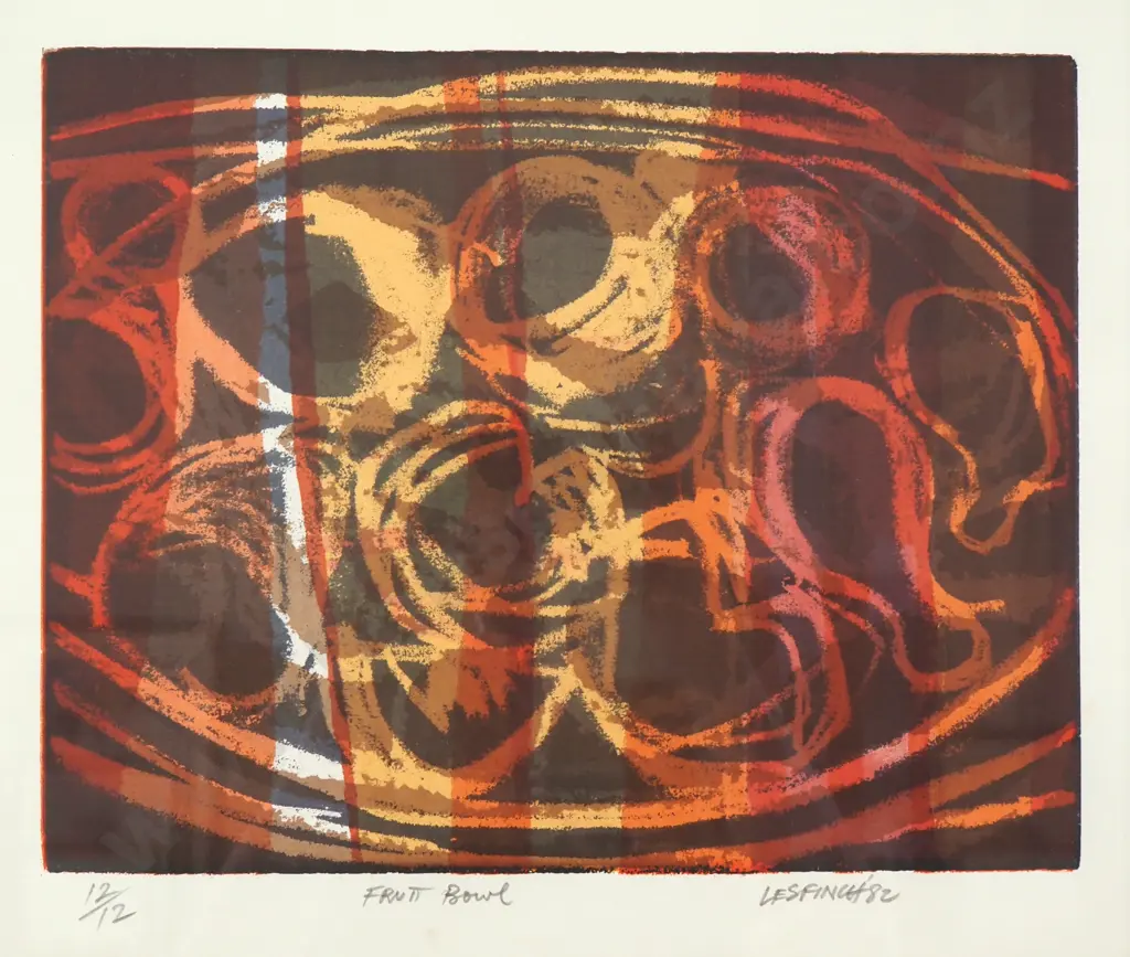 Les Finch - 'Fruit Bowl', Screenprint. LE 12/12 (1982) Image 1++