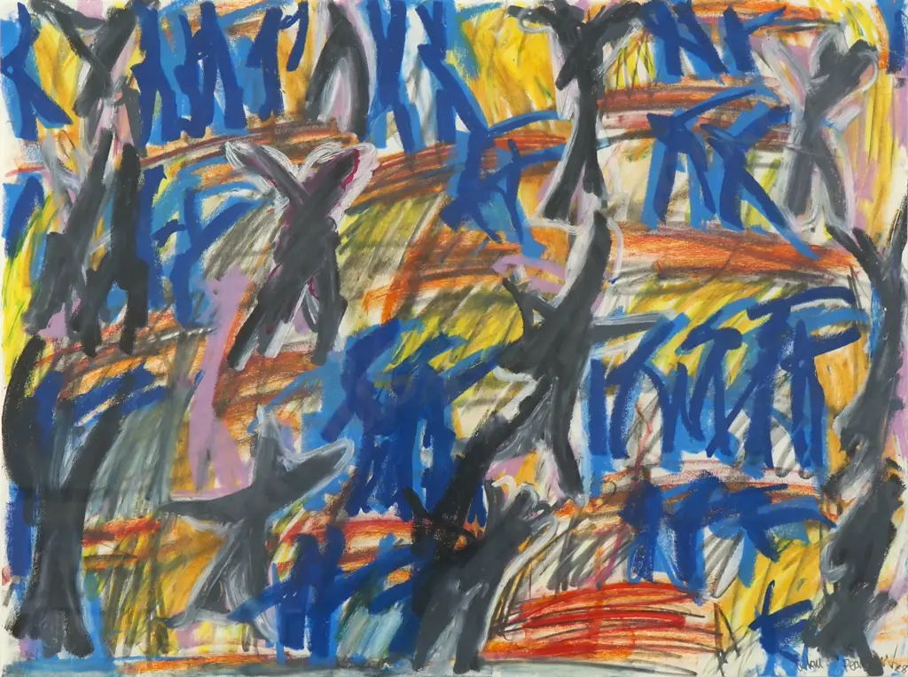 Alan Pearson - 'Tight Rope Walkers Symphony' Oil & Pastel on Paper (1988) Image 1++