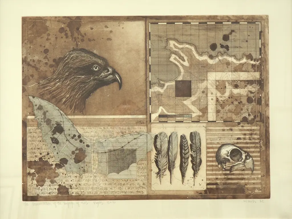 John Winch - 'Documentation of the Voyage of 1535. Pages 15 & 16' Etching, LE 7/35 (1982) Image 1++