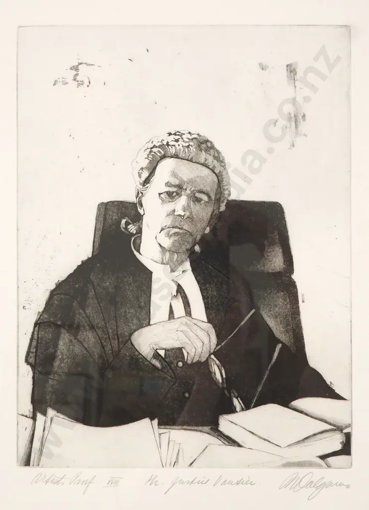 Roy Dalgarno - Mr Justice Vautier, Aquatint & Etching Image 1++