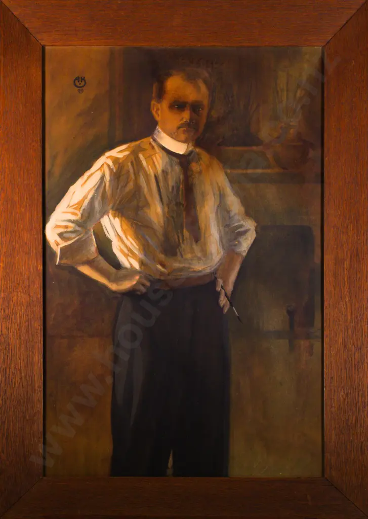 Axel Bernhard Kleimer - Self Portrait, Watercolour & Gouache Image 1++