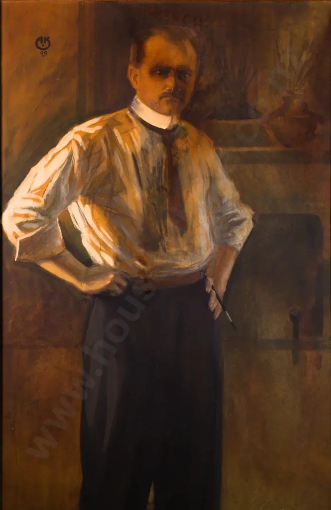 Axel Bernhard Kleimer - Self Portrait, Watercolour & Gouache Image 1++