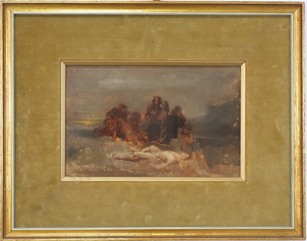 Petrus Van der Velden - 'Dawn After The Wreck', Oil on Board Image 1++