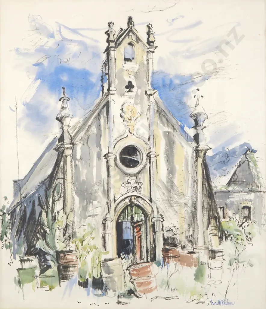 Shona McFarlane - Church, Watercolour & Graphite on Paper Image 1++