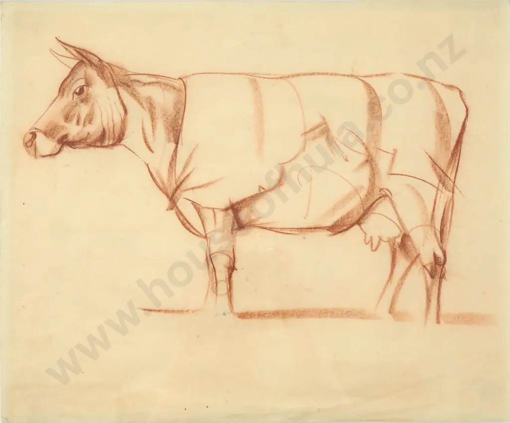 John Weeks - Bovine Study, Conté Image 1++