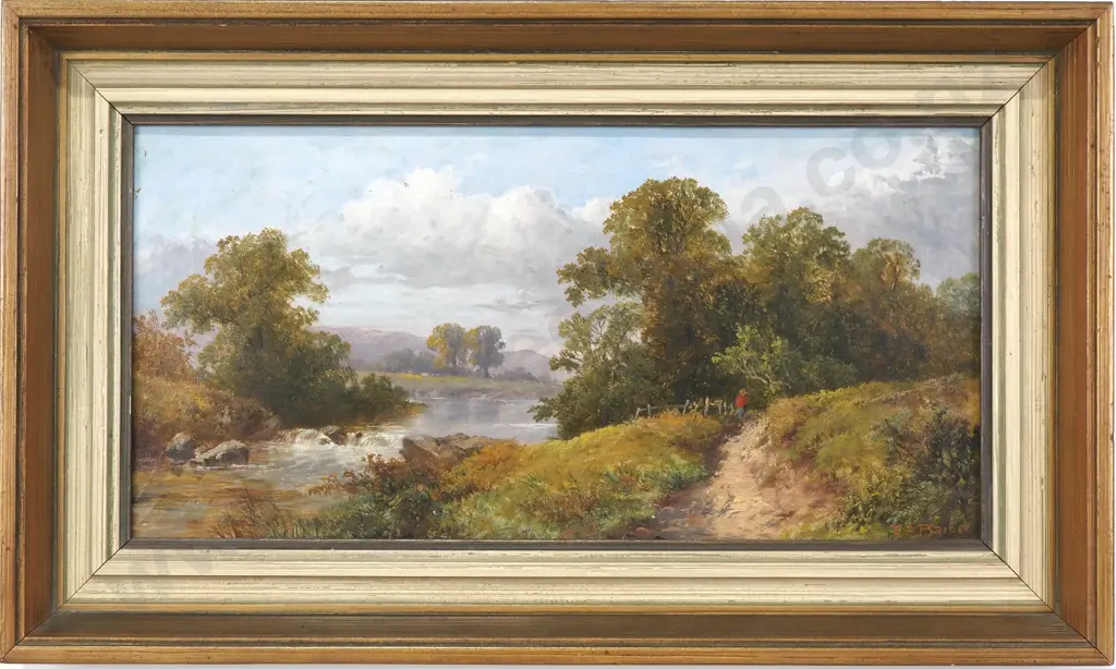 Thomas Stanley Barber - English Country Scene w Figure, Oil Image 1++