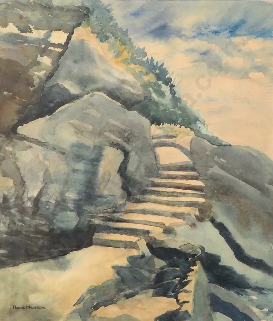 Rena Manson - Steps, Watercolour Image 1++