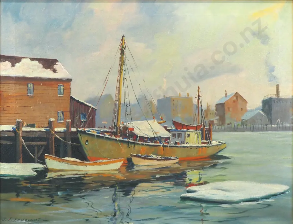J. J. Enwright - 'Portsmouth Pier', Oil on Canvas Image 1++
