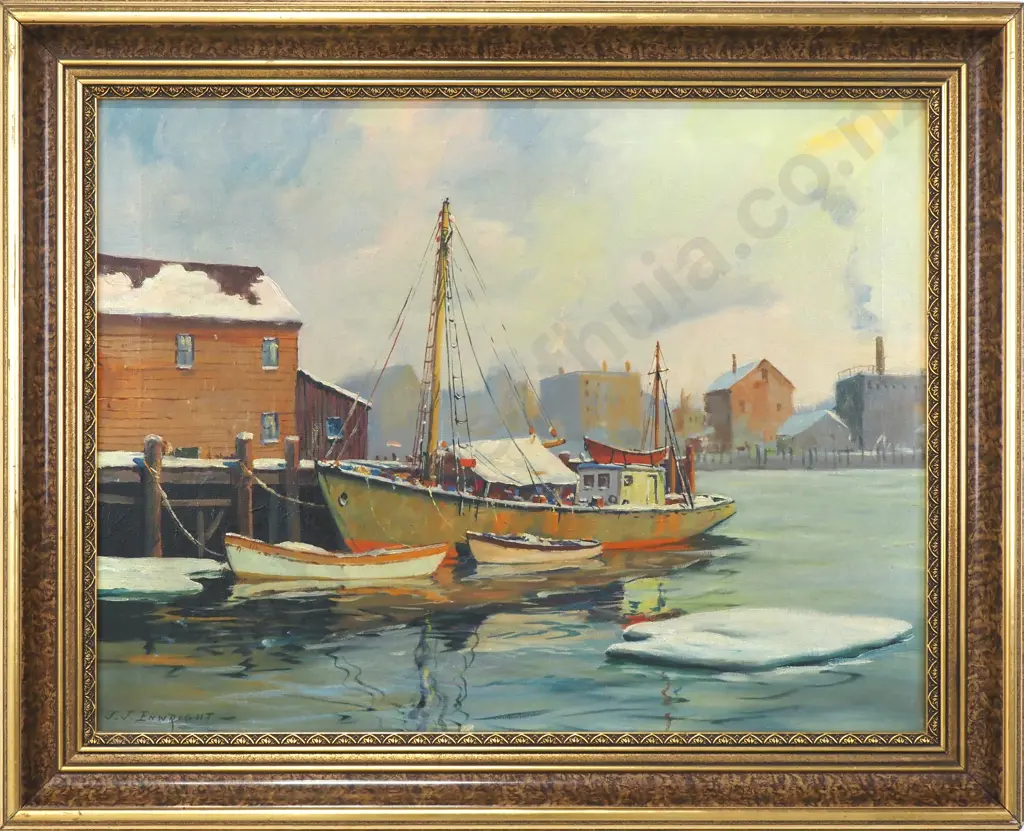 J. J. Enwright - 'Portsmouth Pier', Oil on Canvas Image 1++