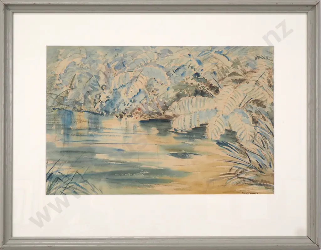 Thomas Arthur McCormack, Riverbank & Ferns, Watercolour Image 1++