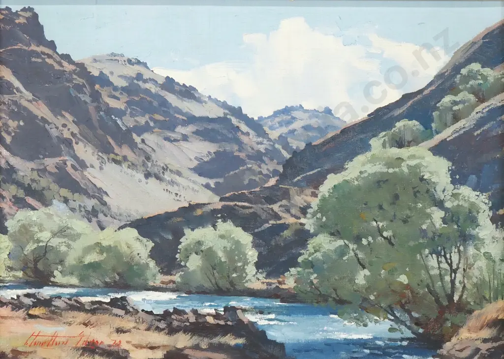 J D Charlton Edgar - Spring in the Lindis Pass (1974), Oil on Mull Image 1++