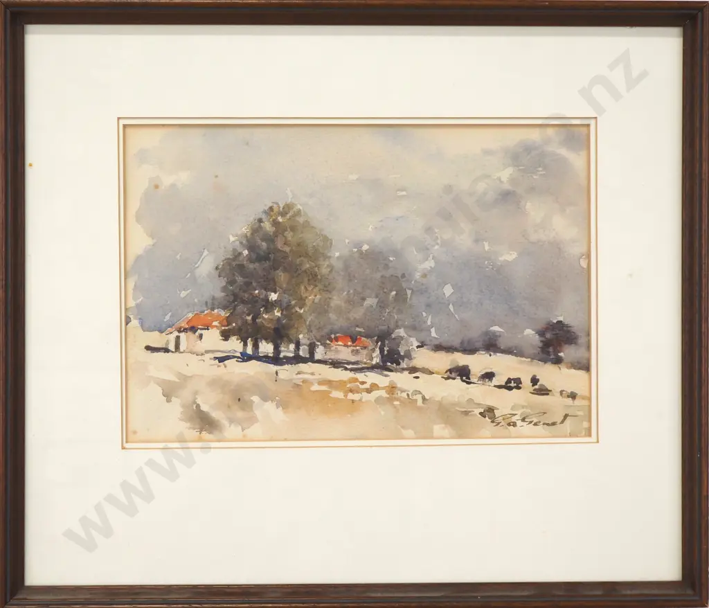 George Genet - Cottages De Dordogne, Watercolour Image 1++