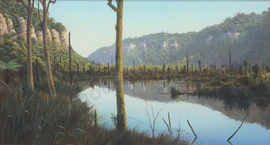 K J Toomer - Swamp Flats, Bullock Creek, West Coast, New Zealand, Oil On Board Image 1++