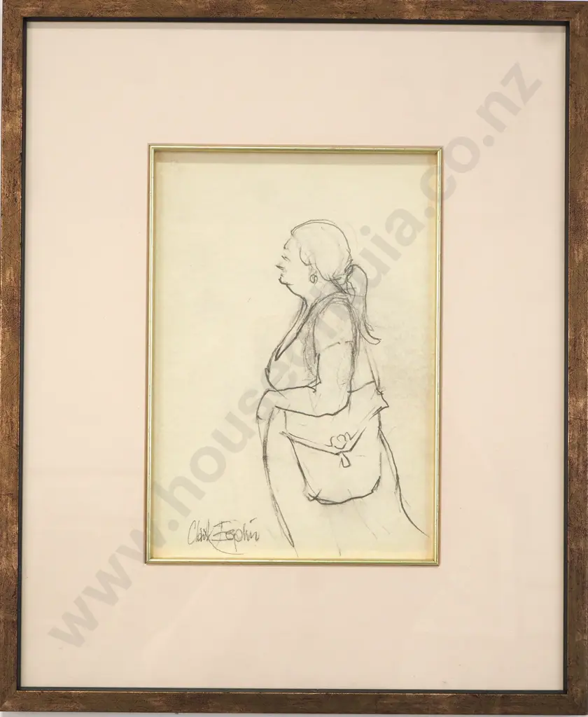 Clark Esplin - Woman in the Street, Graphite on Paper Image 1++