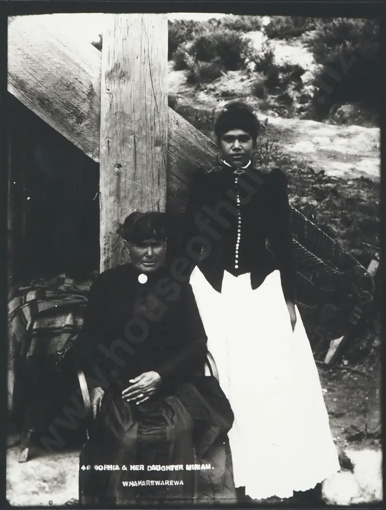 Artist Unknown - (Guide Sophia) Sophia Hinerangi with her daughter Miriam, Silver Gelatin Photograph Image 1++