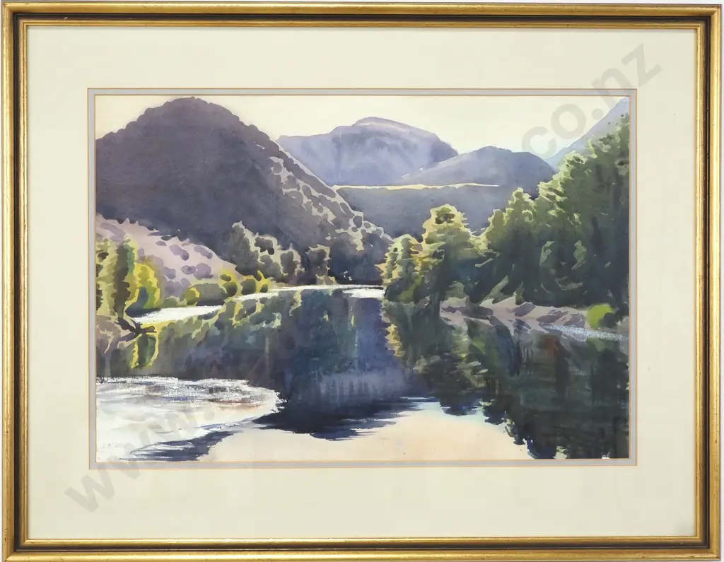 A A Deans - The Red Lake Near Lake Coleridge, Watercolour (1982) Image 1++