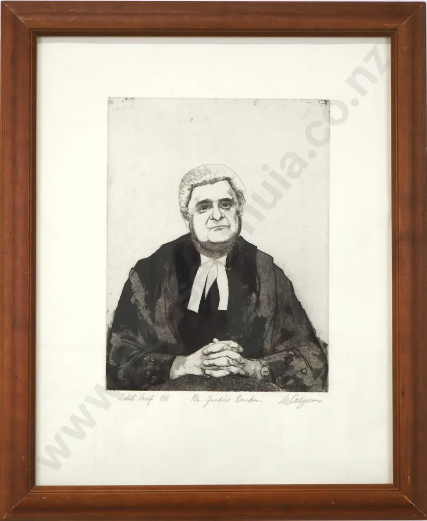 Roy Dalgarno - Mr Justice Barker (1981), Aquatint & Etching Image 1++