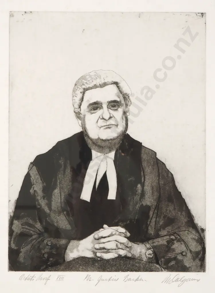 Roy Dalgarno - Mr Justice Barker (1981), Aquatint & Etching Image 1++