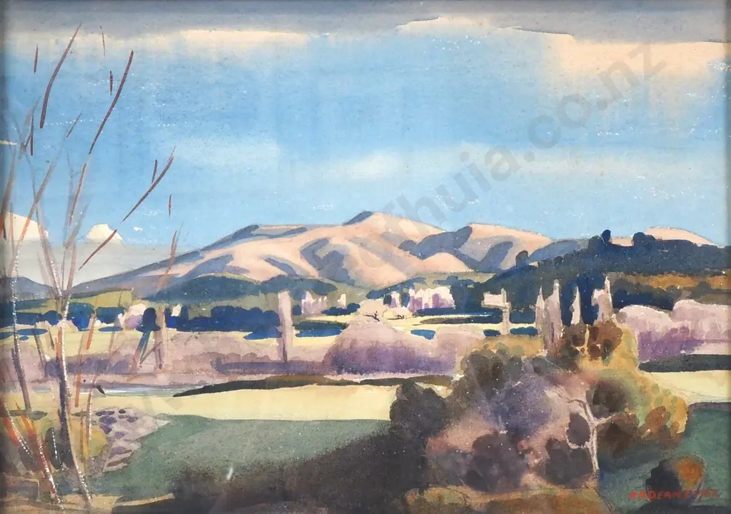 AA Deans - Four Peaks Station, South Canterbury, Watercolour Image 1++