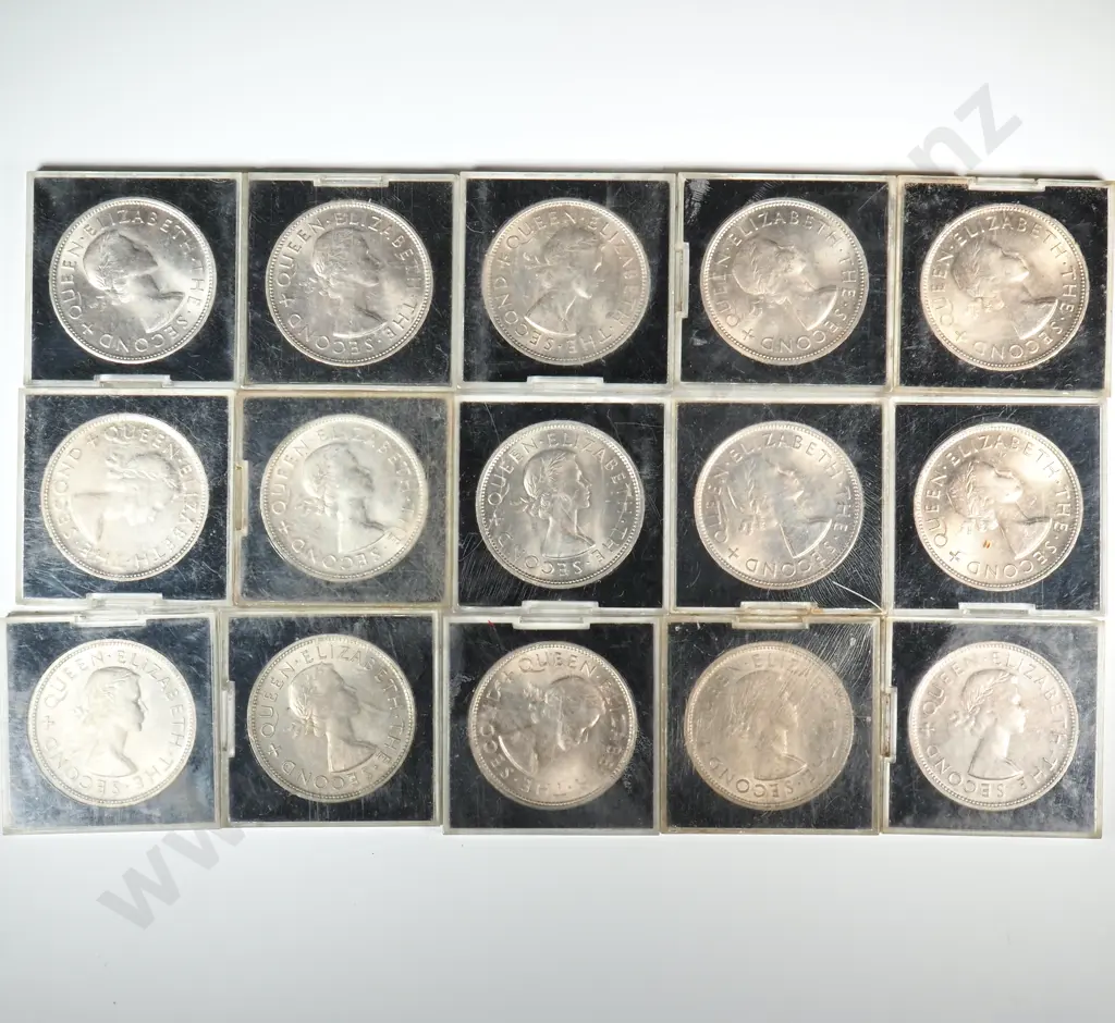 15 New Zealand Cased UNC Crown Coins  Image 1++