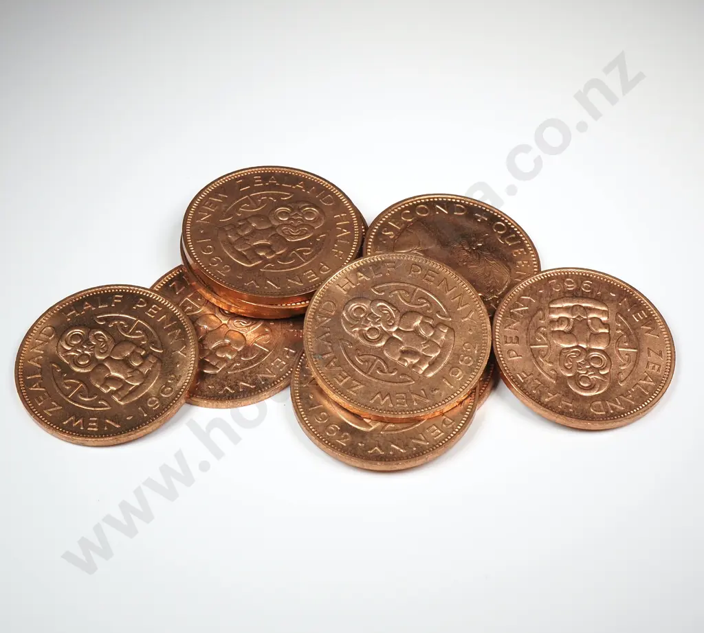 10 New Zealand 1962 Half Pennies UNC  Image 1++