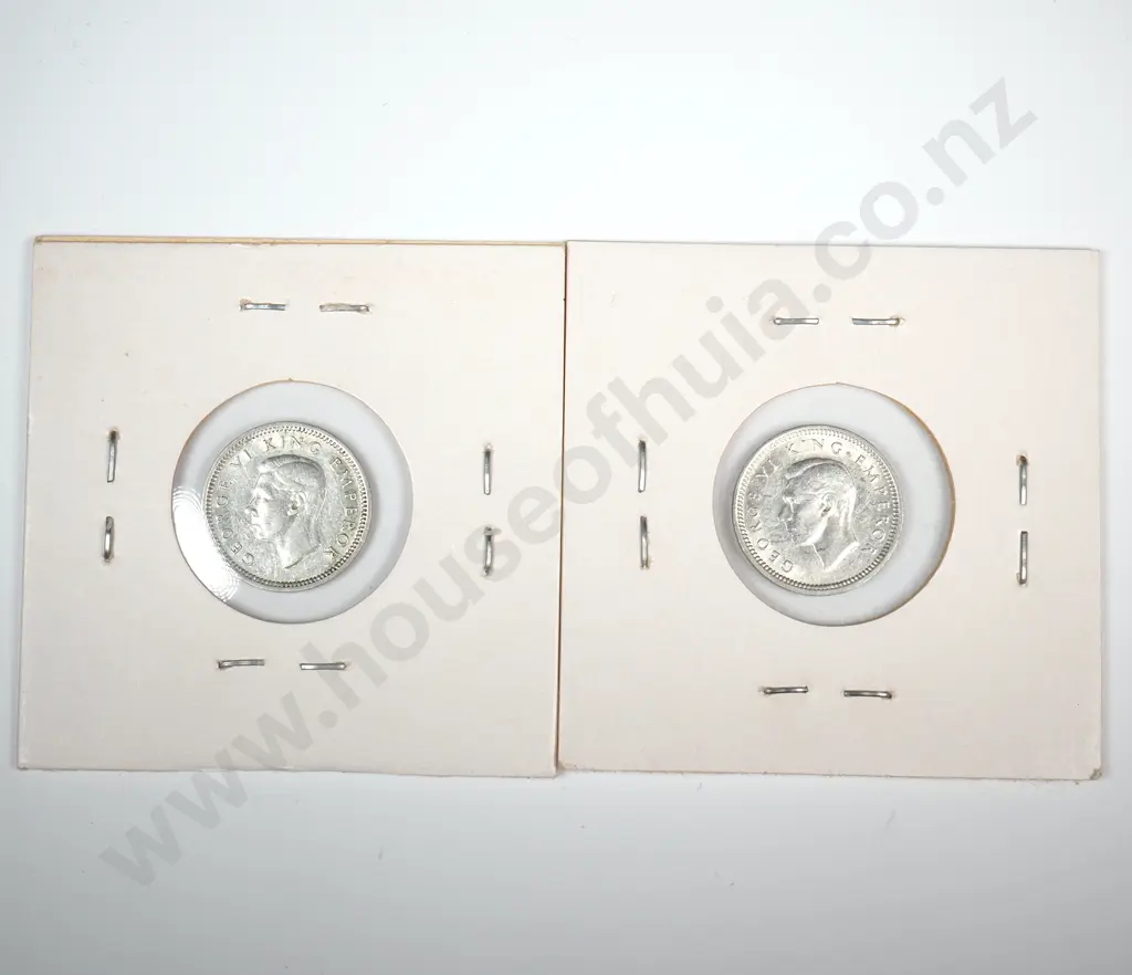 Two 1942 New Zealand Threepence's - Better Grades Image 1++