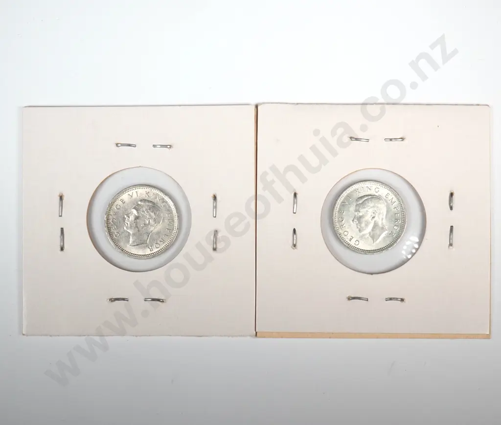 Two 1943 New Zealand Threepence's - Better Grades Image 1++