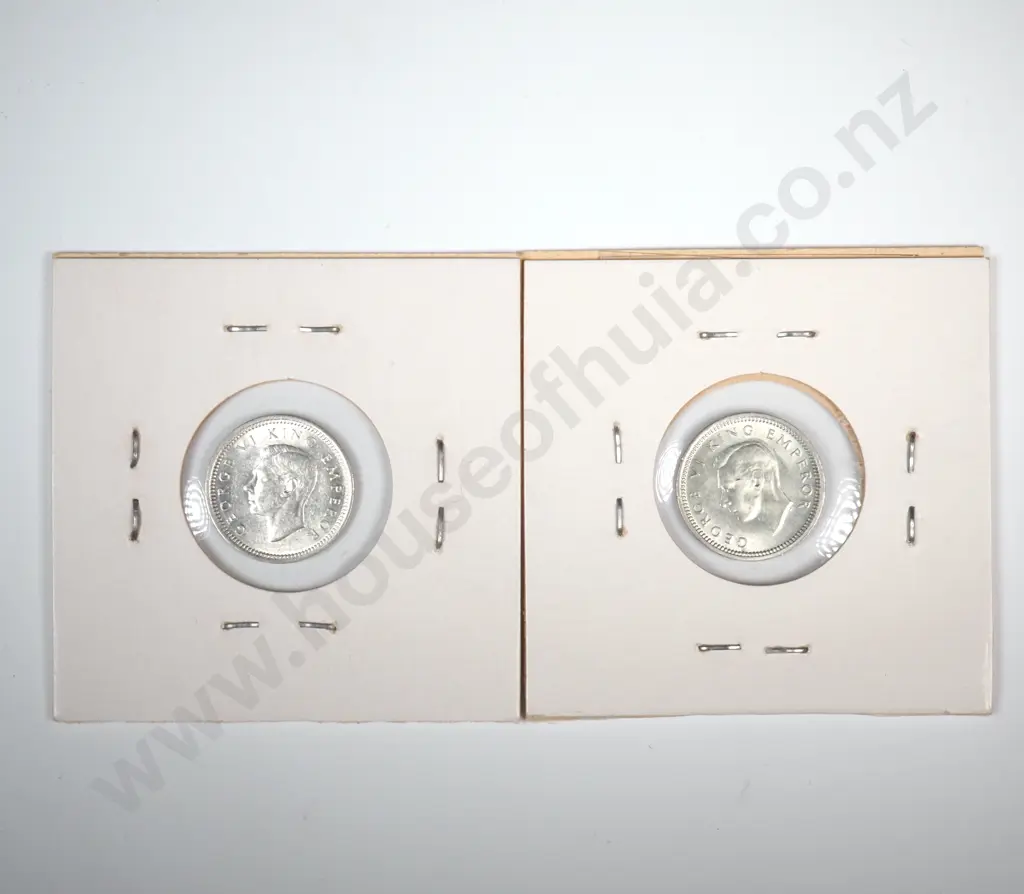 Two 1945 New Zealand Threepence's - Better Grades Image 1++