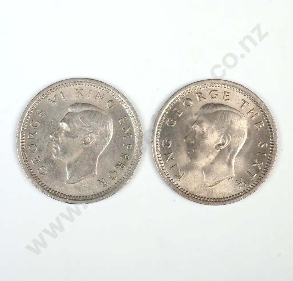 1947 & 1948 New Zealand Threepences - Better Grades Image 1++