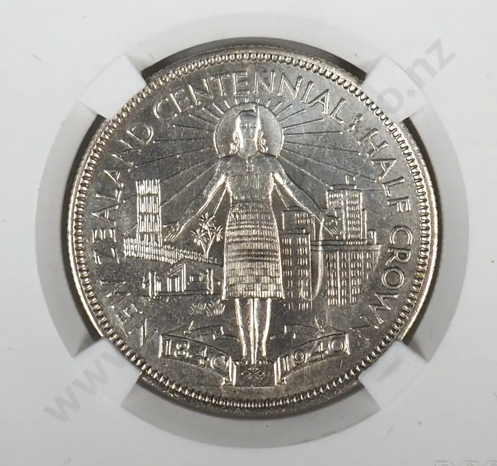 1940 New Zealand Waitangi Half Crown - Better Grade  Image 1++
