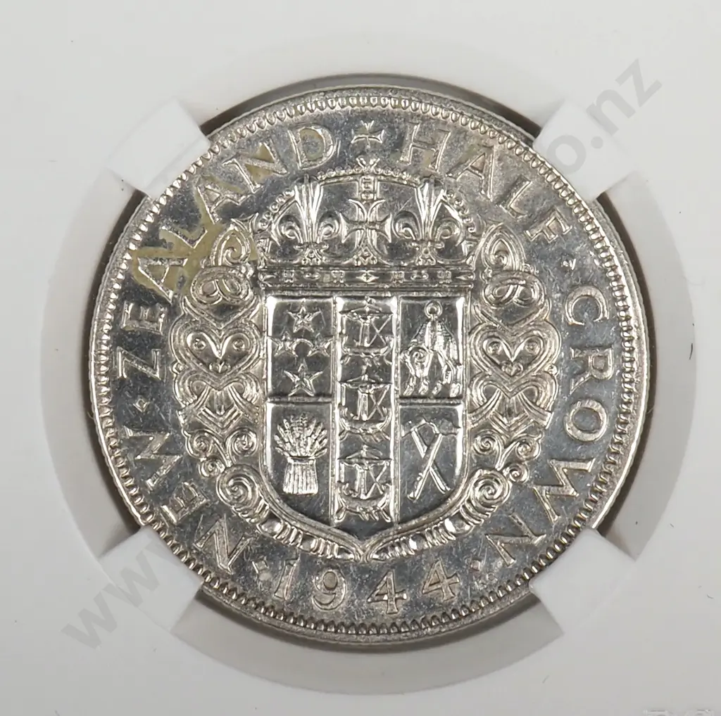 1944 New Zealand Half Crown - Better Grade  Image 1++