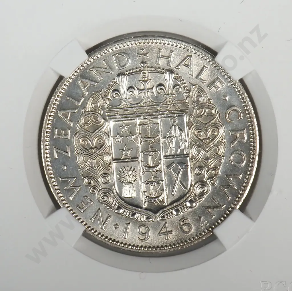 1946 New Zealand Half Crown - Better Grade  Image 1++