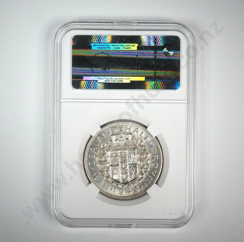 1946 New Zealand Half Crown - Better Grade  Image 1++