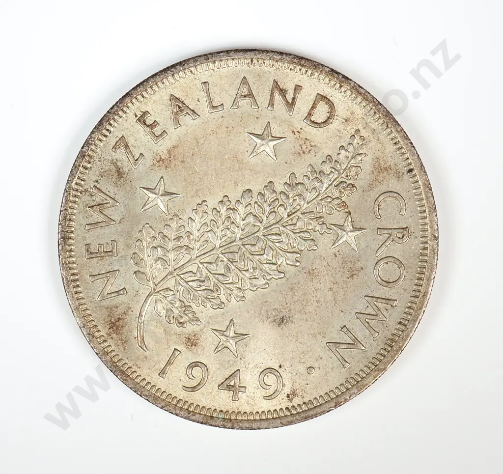 1949 New Zealand Crown 50% Silver  Image 1++