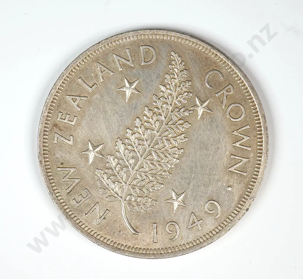1949 New Zealand Crown 50% Silver  Image 1++